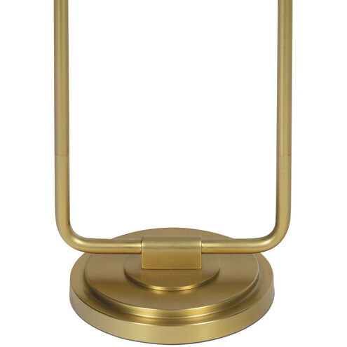 Polly 56 inch 60.00 watt Natural Brass Floor Lamp Portable Light in White Scalloped Shade